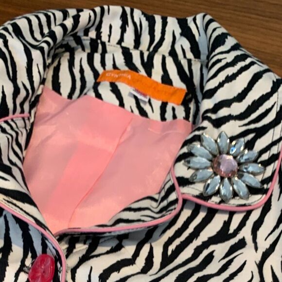 Cynthia Steffe Zebra Print Jacket with Pink Lining, sz s, pink and zebra print, - Picture 5 of 16